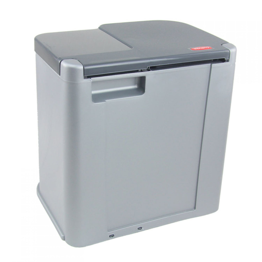 Curver Duo Pedalbin Doppelmülleimer 15 +6Liter für Mülltrennung zu Hause oder im Büro