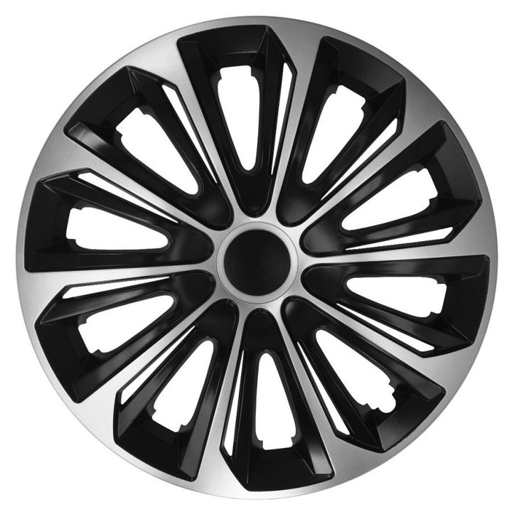 15" NRM STRONG Duocolor Universal Radkappen schwarz/silber 4 Stück
