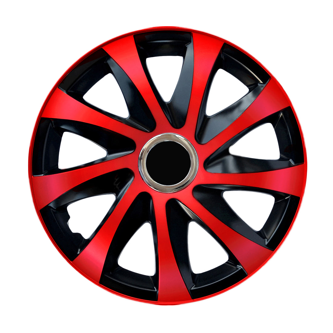 Universal Radkappen 14" NRM DRIFT Extra rot/schwarz 4 Stück