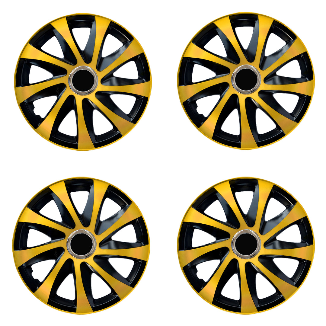 Universal Radkappen 15" NRM DRIFT Extra gold/schwarz 4 Stück
