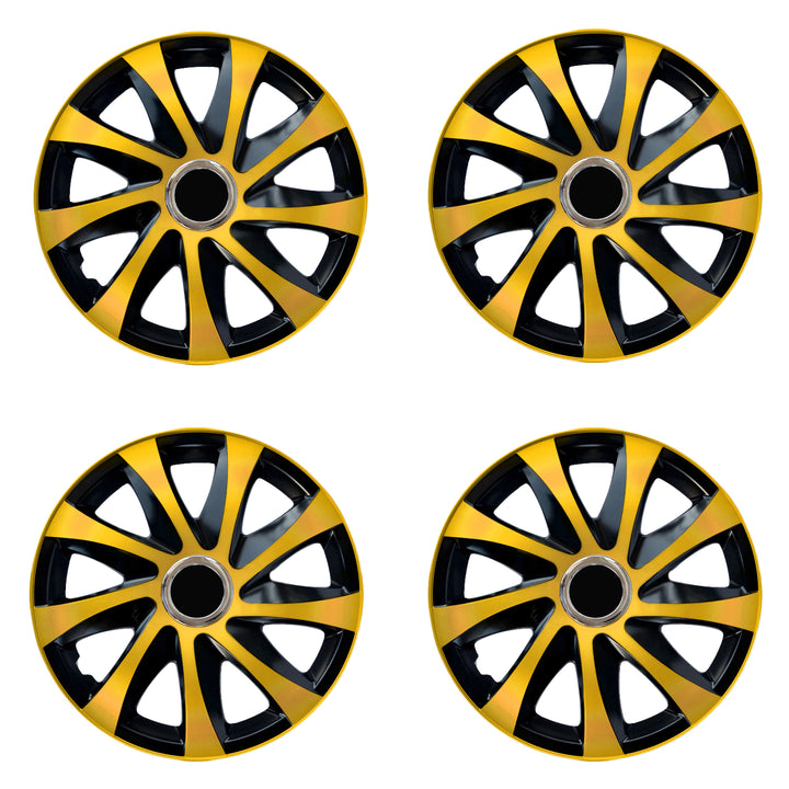 Universal Radkappen 15" NRM DRIFT Extra gold/schwarz 4 Stück