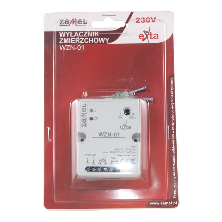 Aufputz-Dämmerungsschalter ohne Sonde Zamel WZN-01