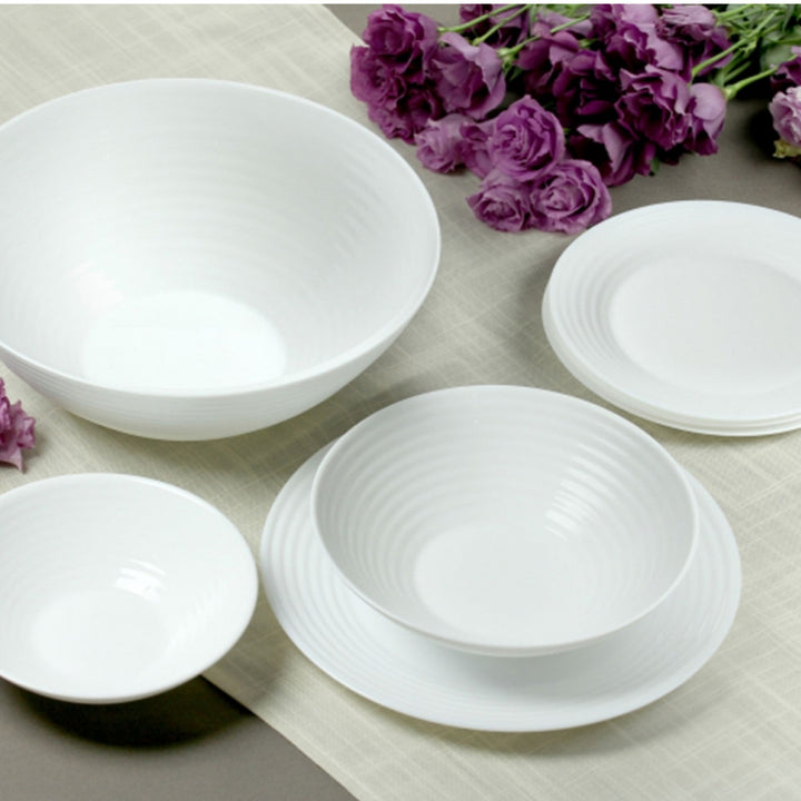 Luminarc 06455 20cm runde Salatschüssel weiß aus weißem gehärtetem Glas