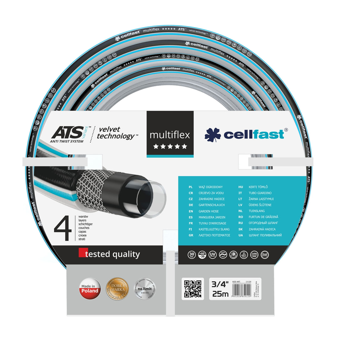 Cellfast Gartenschlauch Multiflex ATSV 3/4 "25m Gartenschlauch