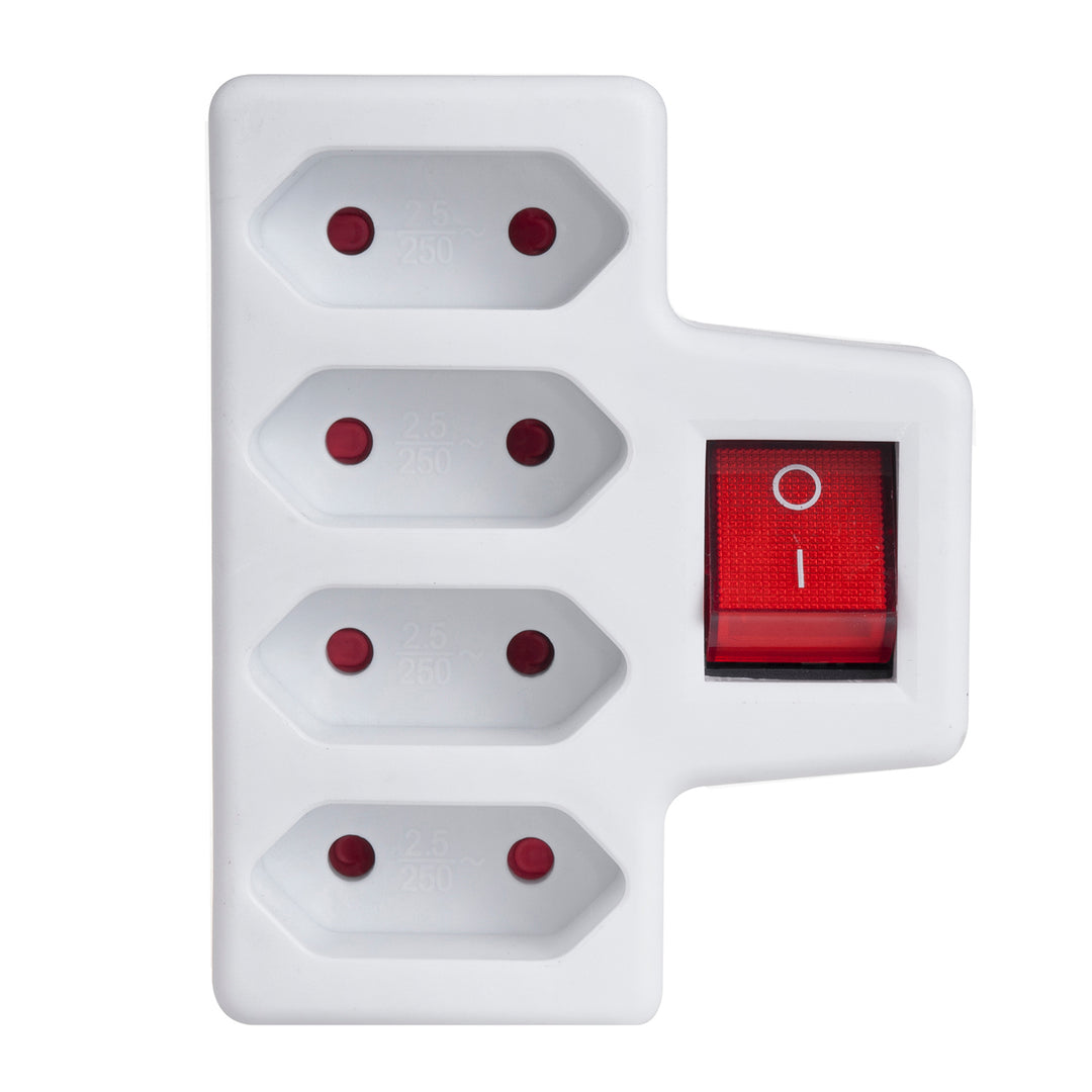 Vierphasige Steckdose mit Schalter Maclean Energy MCE217 4x2,5A Universalstecker