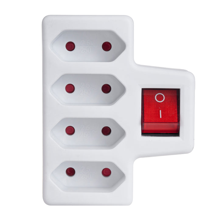 Vierphasige Steckdose mit Schalter Maclean Energy MCE217 4x2,5A Universalstecker