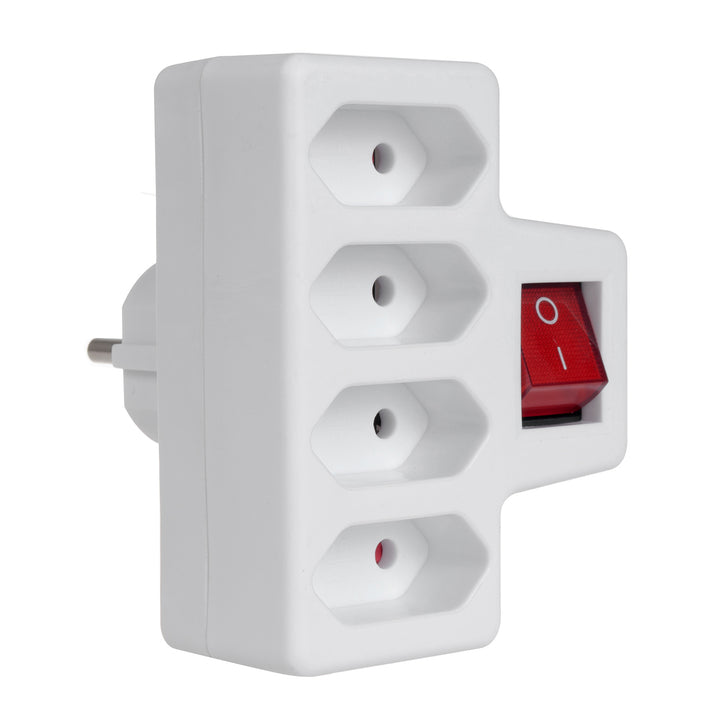 Vierphasige Steckdose mit Schalter Maclean Energy MCE217 4x2,5A Universalstecker