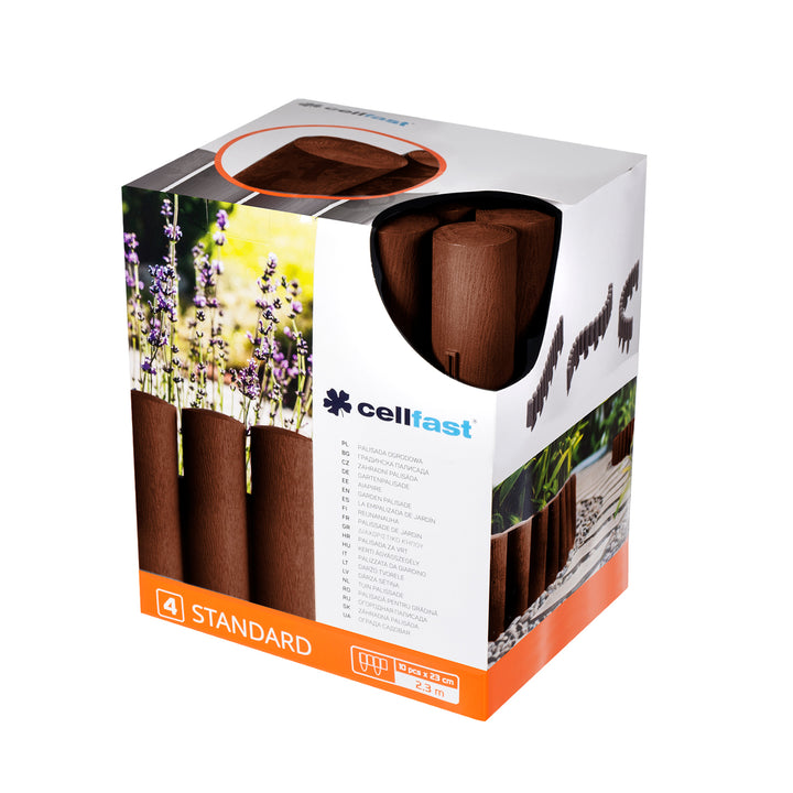 Cellfast-Gartenzaun, Holzoptik, frostbeständig, Länge 2,3 m, Farbe: Braun, 34-041