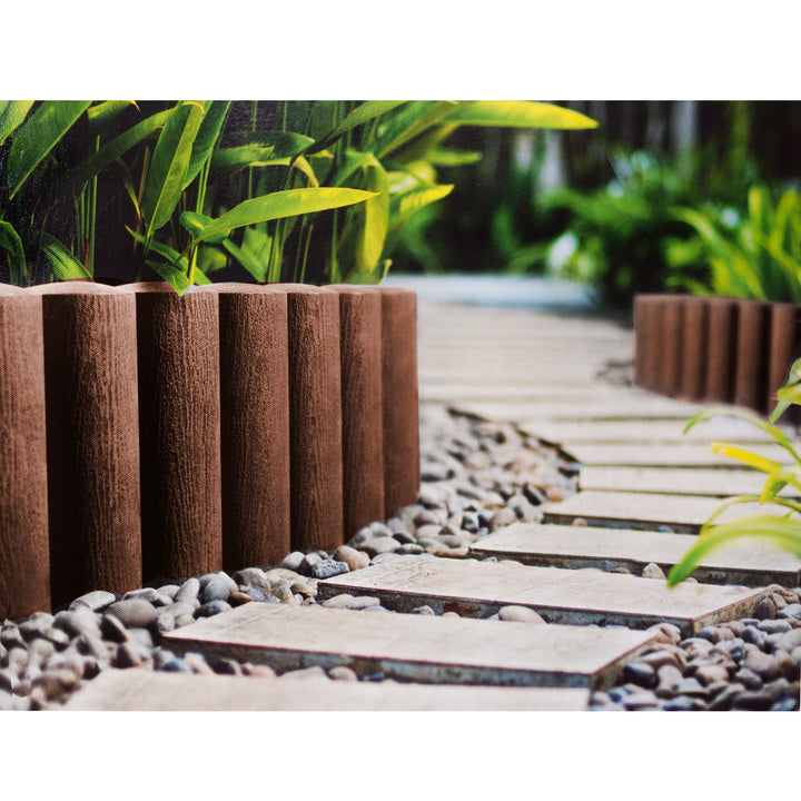 Cellfast-Gartenzaun, Holzoptik, frostbeständig, Länge 2,3 m, Farbe: Braun, 34-041