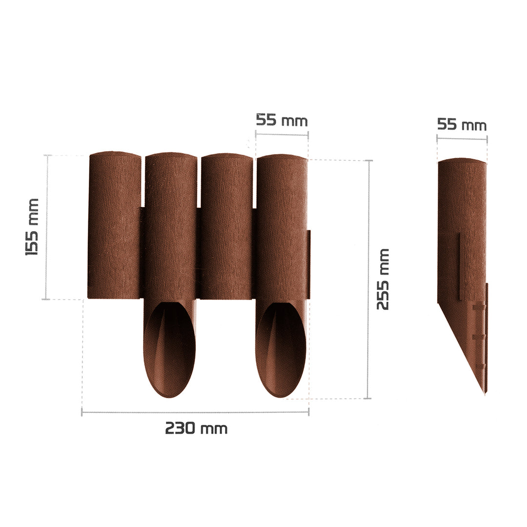 Cellfast-Gartenzaun, Holzoptik, frostbeständig, Länge 2,3 m, Farbe: Braun, 34-041