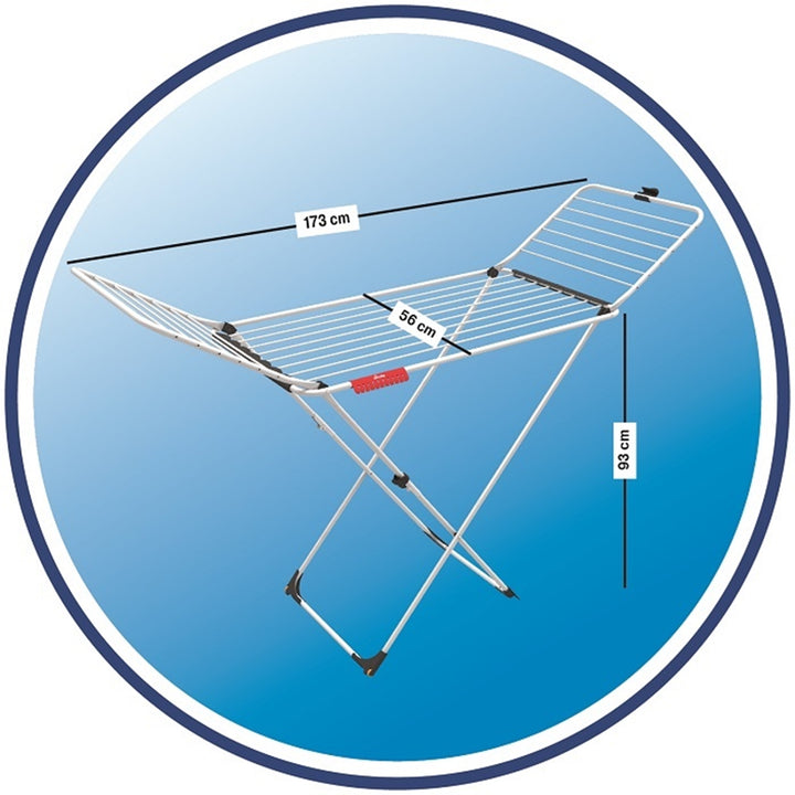 Wäschetrockner Vileda Extra, Trockenfläche 20 m, dicke Aluminiumstangen 8 mm, weiß