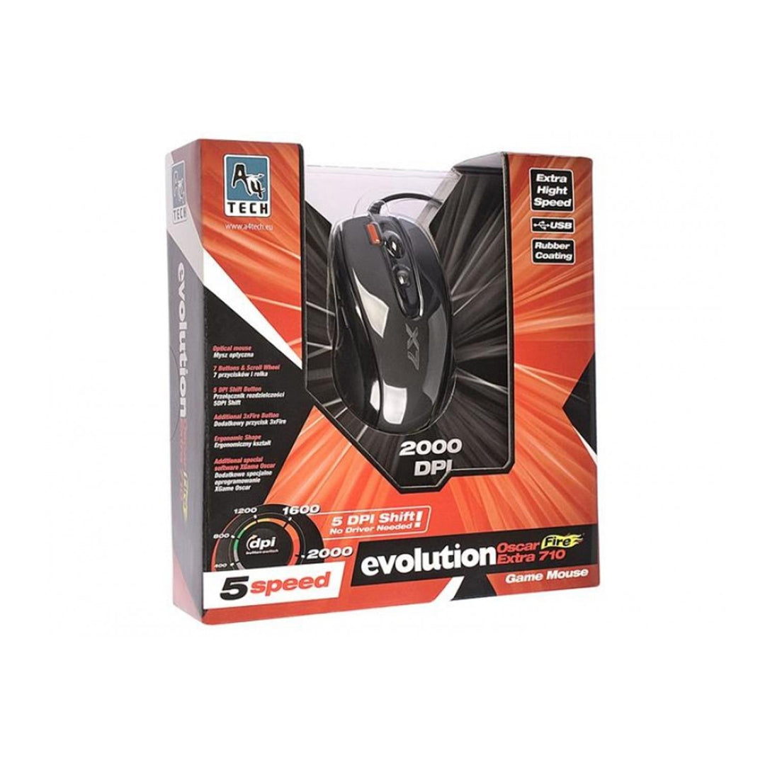 X710 XGame Extra Fire 2000DPI A4Tech Maus schwarz Oscar