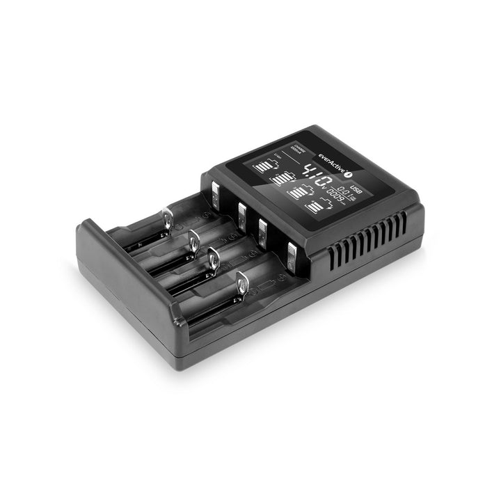 Ladegerät für zylindrische Li-Ionen und Ni-MH everActive UC-4000 Akkus