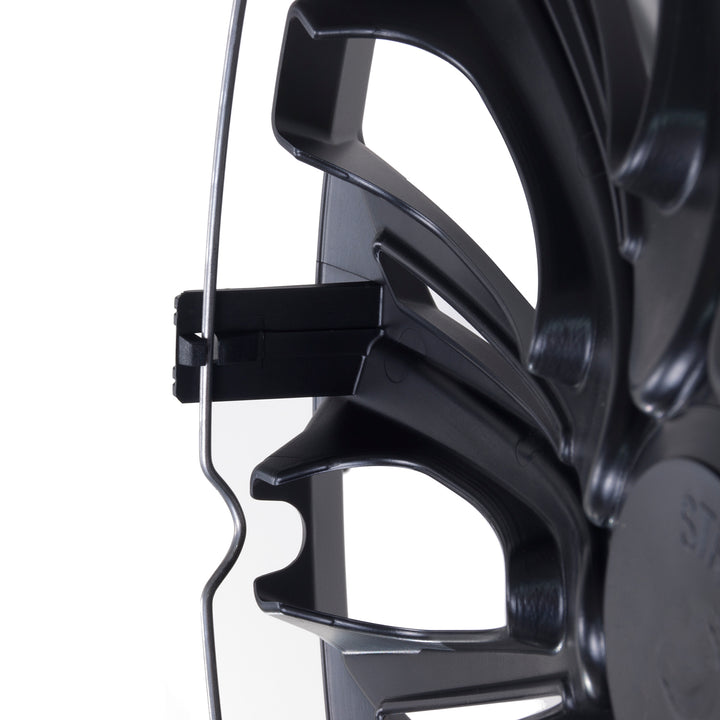 Satz von 4 Radkappen STRONG Farbe matt schwarz 3 Großen
