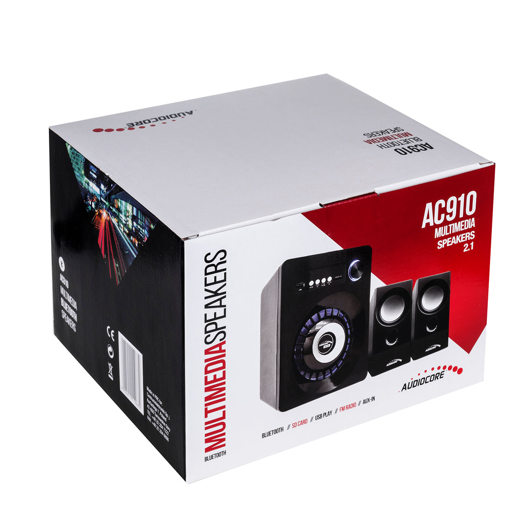 Audiocore AC910 2.1 Bluetooth Multimedia Lautsprechersystem Lautsprecher Subwoofer 280W P.M.P.O. Radio SD-Kartenslot AUX