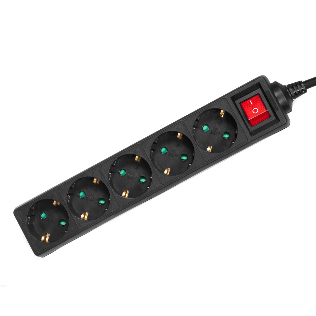 Maclean MCE226G Steckdosenleiste mit Schalter Mehrfach Steckdosen Stecker Leiste Kinderschutz Schuko 3500W (5-fach 1,4m)