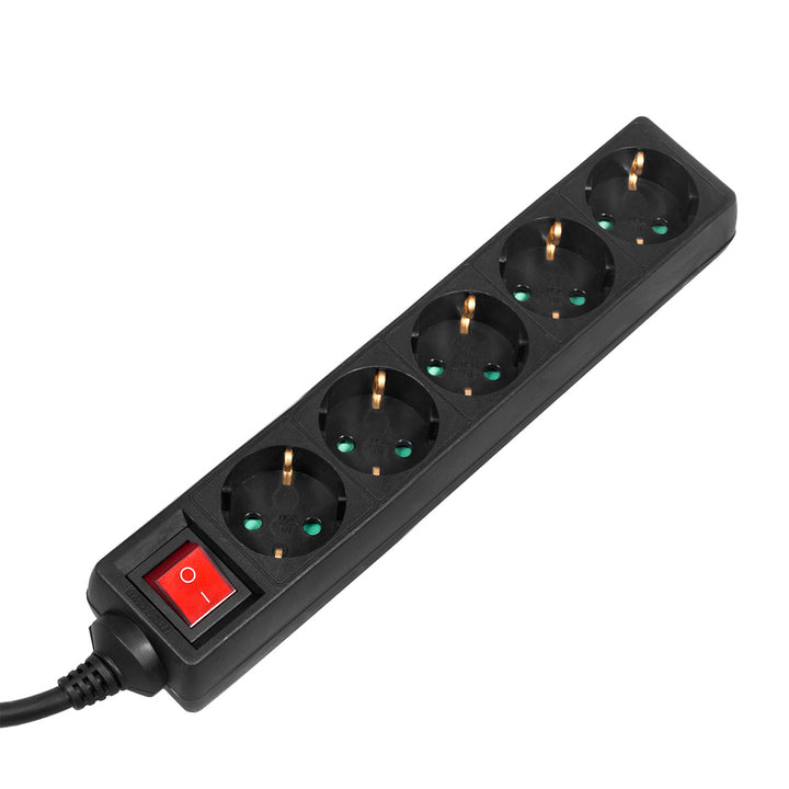 Maclean MCE227G Steckdosenleiste mit Schalter Mehrfach Steckdosen Stecker Leiste Kinderschutz Schuko 3500W (5-fach 5m)
