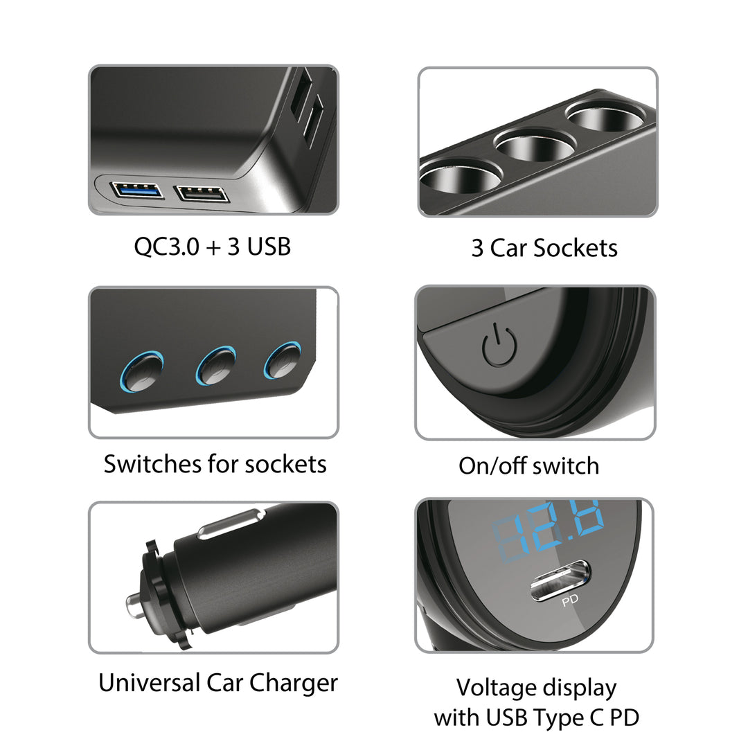 Maclean Energy MCE218 - Mit USB Quick Charge 3.0 & Power Delivery