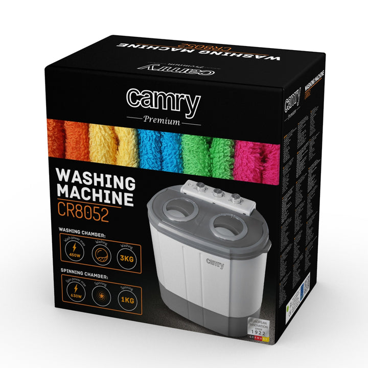 Camry CR 8052 Mini Waschmaschine mit Salatschleuder  3kg 60 cm