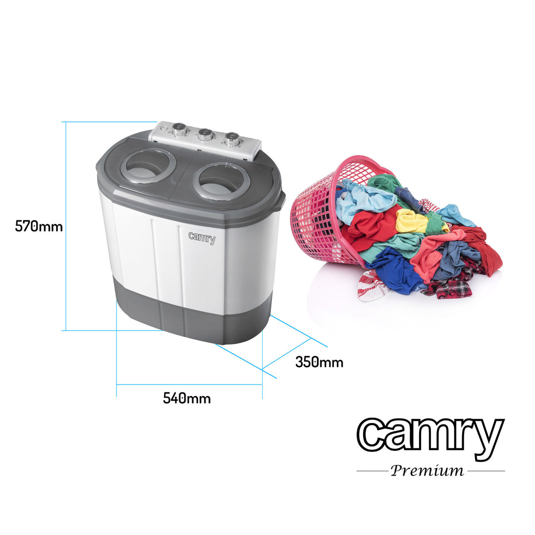 Camry CR 8052 Mini Waschmaschine mit Salatschleuder  3kg 60 cm