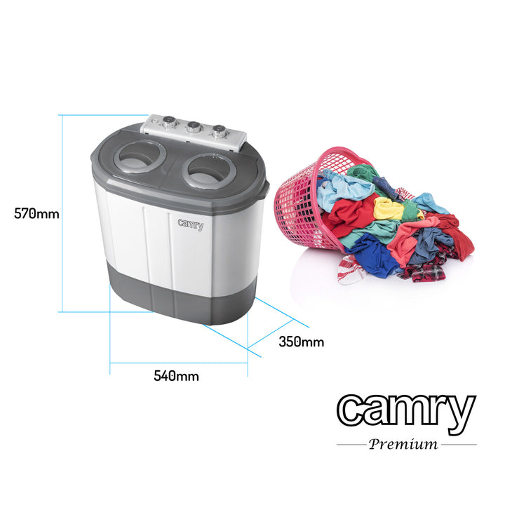 Camry CR 8052 Mini Waschmaschine mit Salatschleuder  3kg 60 cm