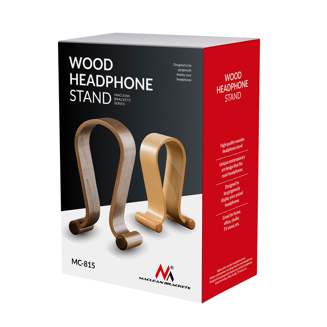 Universal Kopfhörerständer aus Holz Kopfhörerhalter Kopfhörer Ständer Halter Halterung Headset (Walnuss)
