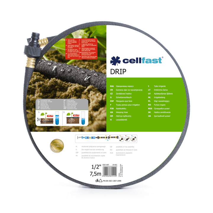 Bewässerungsschlauch Cellfast Drip 1/2 "7,5m  wirtschaftliche und präzise Bewässerung von Pflanzen