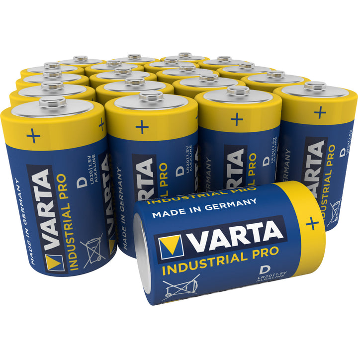 20x Varta Industrial R20/D Alkalibatterien Folie Set