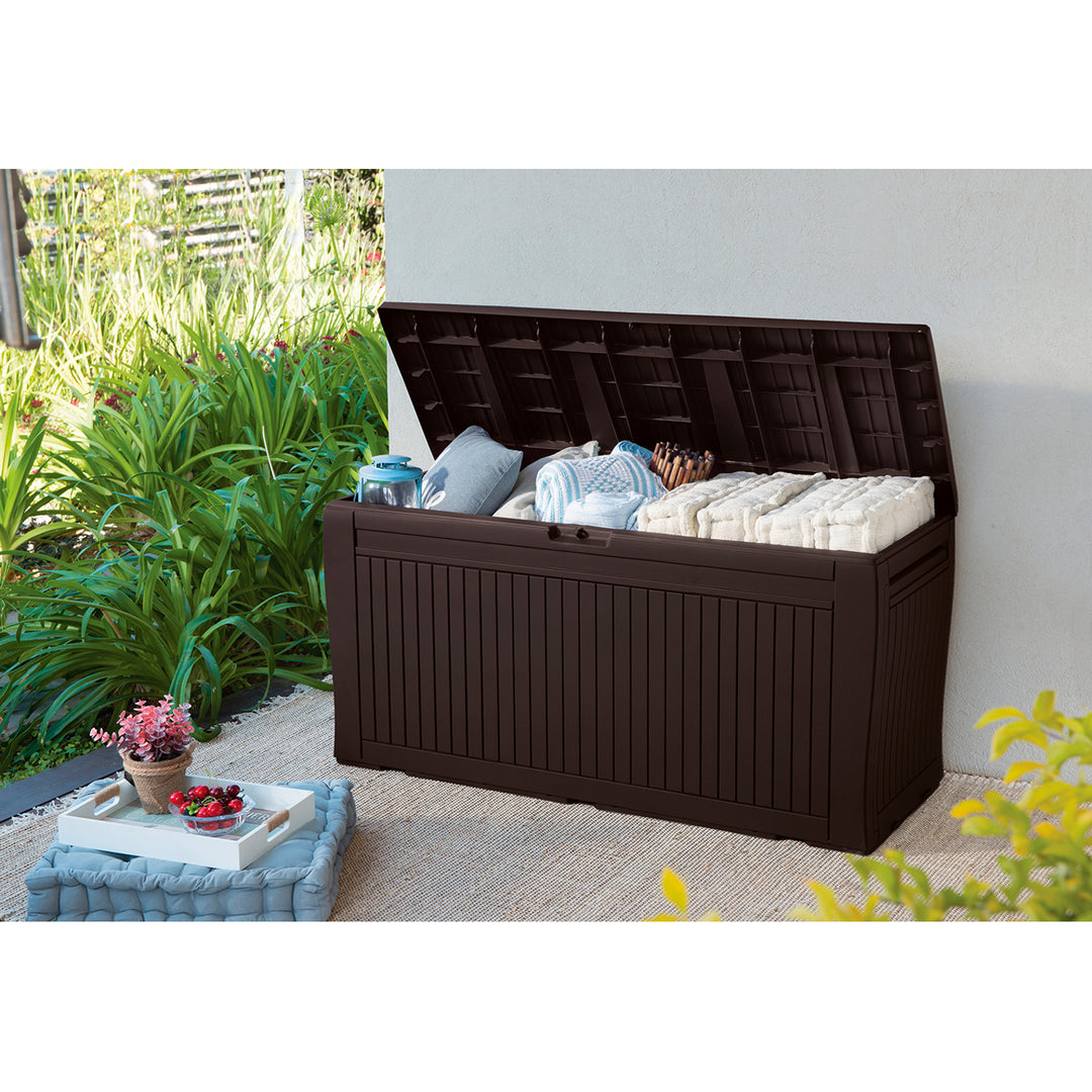 Keter Comfy 270L multifunktionelle Auflagenbox und Sitzmöglichkeit
