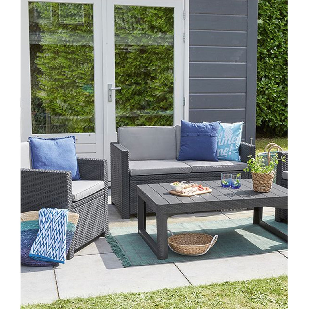 CURVER OUTDOOR Keter Allibert Rattan Lyon Graphit in Rattanoptik