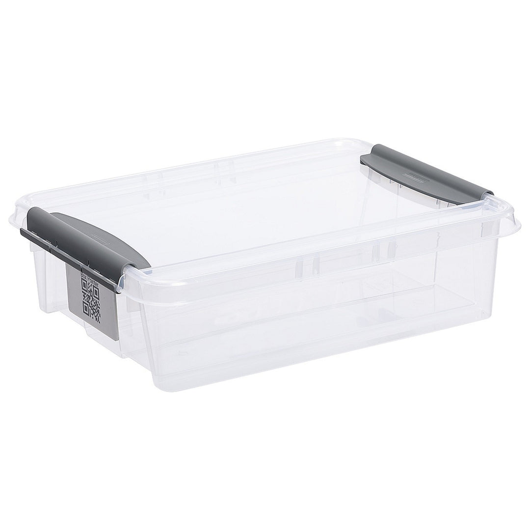 Aufbewahrungsbox mit Deckel und QR-Code Stapelbar Transparent 8L