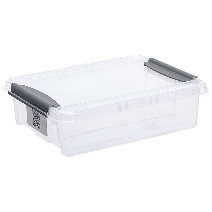 Aufbewahrungsbox mit Deckel und QR-Code Stapelbar Transparent 8L