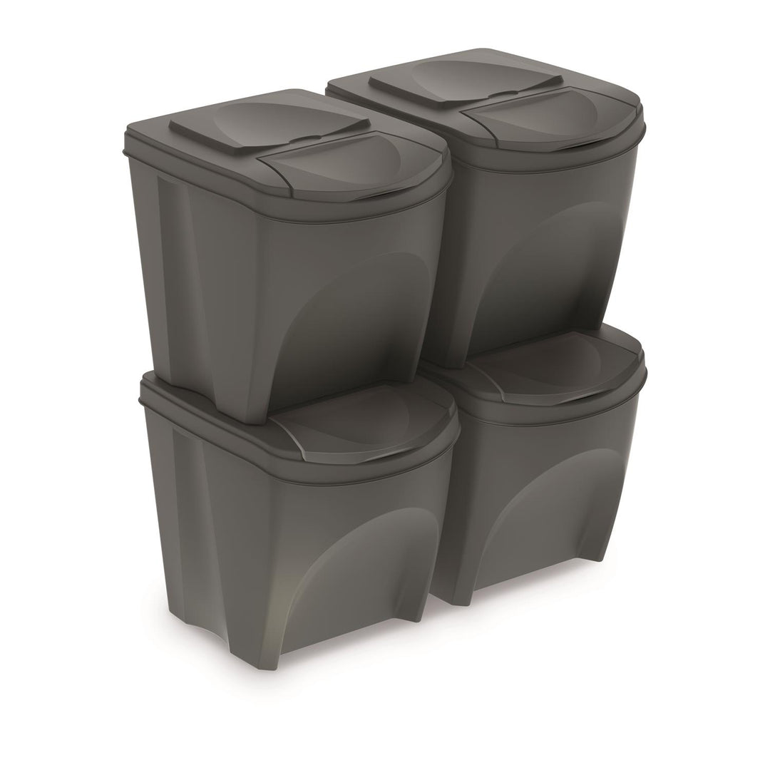 Prosperplast Sortibox 4x 25L Trennkorb  Grau Sortierkorb-Set