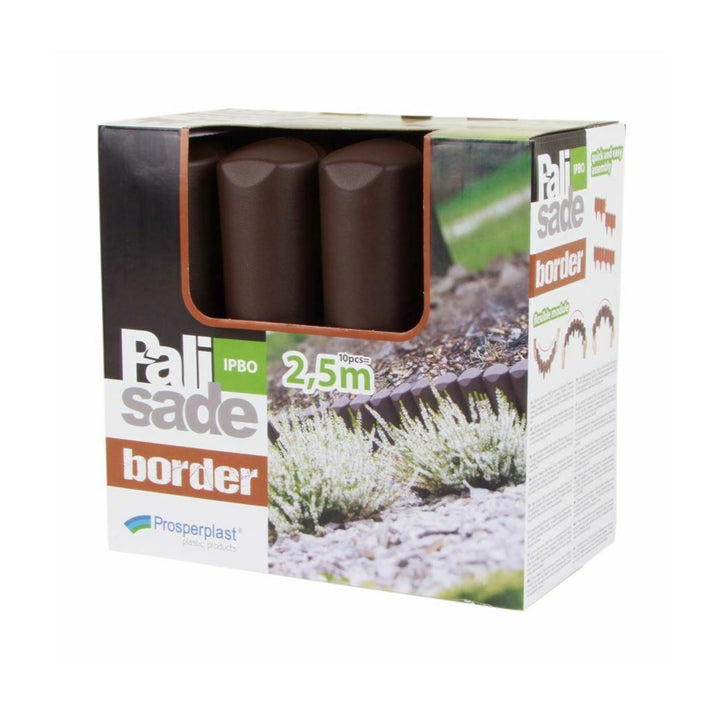 Palisade Gartenumrandung IPBO 2,5m braun 10 Elemente