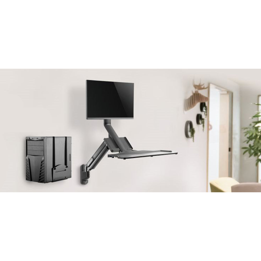 3 in 1 Monitor Wandhalterung Monitorhalterung mit Tastatur-Ablage Computer-Halterung 17-32" Zoll Gasfeder