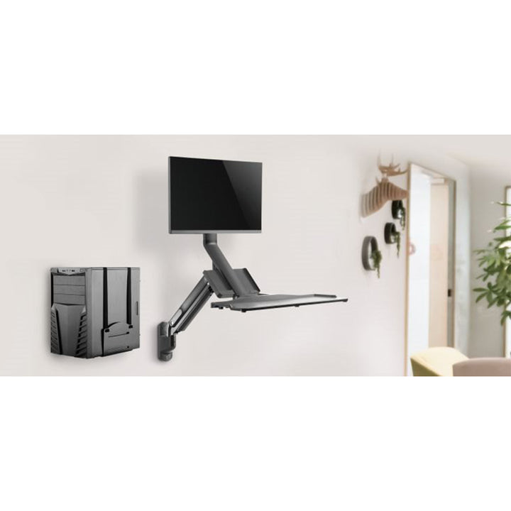 3 in 1 Monitor Wandhalterung Monitorhalterung mit Tastatur-Ablage Computer-Halterung 17-32" Zoll Gasfeder