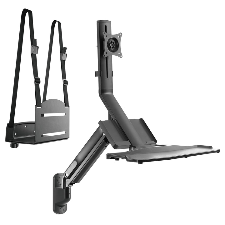3 in 1 Monitor Wandhalterung Monitorhalterung mit Tastatur-Ablage Computer-Halterung 17-32" Zoll Gasfeder