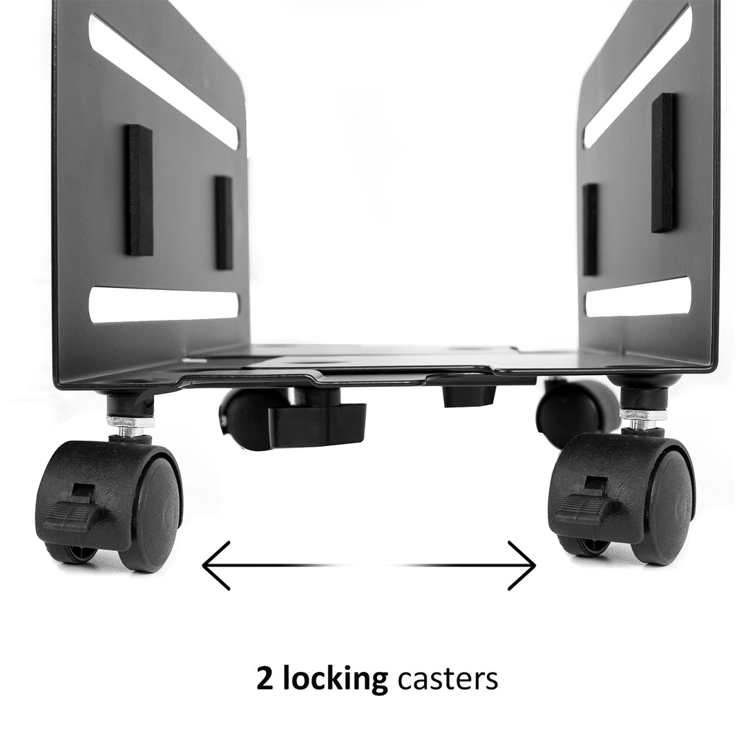 Universal Computer Ständer mit Rollen Mobiler CPU-Ständer Computerwagen bis 10kg Rollwagen PC Desktop