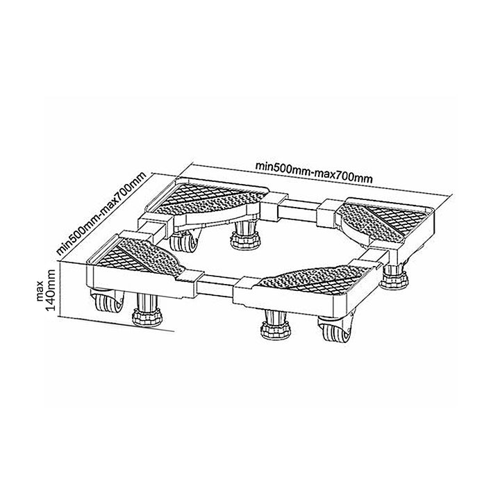 Maclean Brackets MC-855 mit Rädern, Füßen und Wasserwage