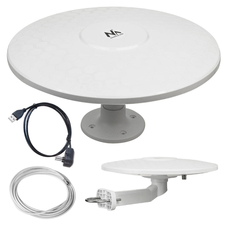 Maclean MCTV-947 Omnidirektionale Antenne Multidirektionale Außenantenne Aktive Fernseher-Antenne (Camper)