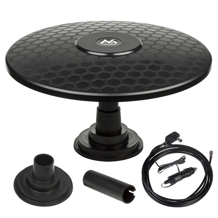 Maclean MCTV-945 Omnidirektionale Antenne Multidirektionale Außenantenne Aktive Fernseher-Antenne (Magnet - 12/24V)