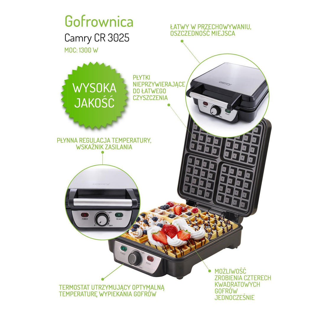 Camry CR 3025 Watt Antihaft-Waffeleisen