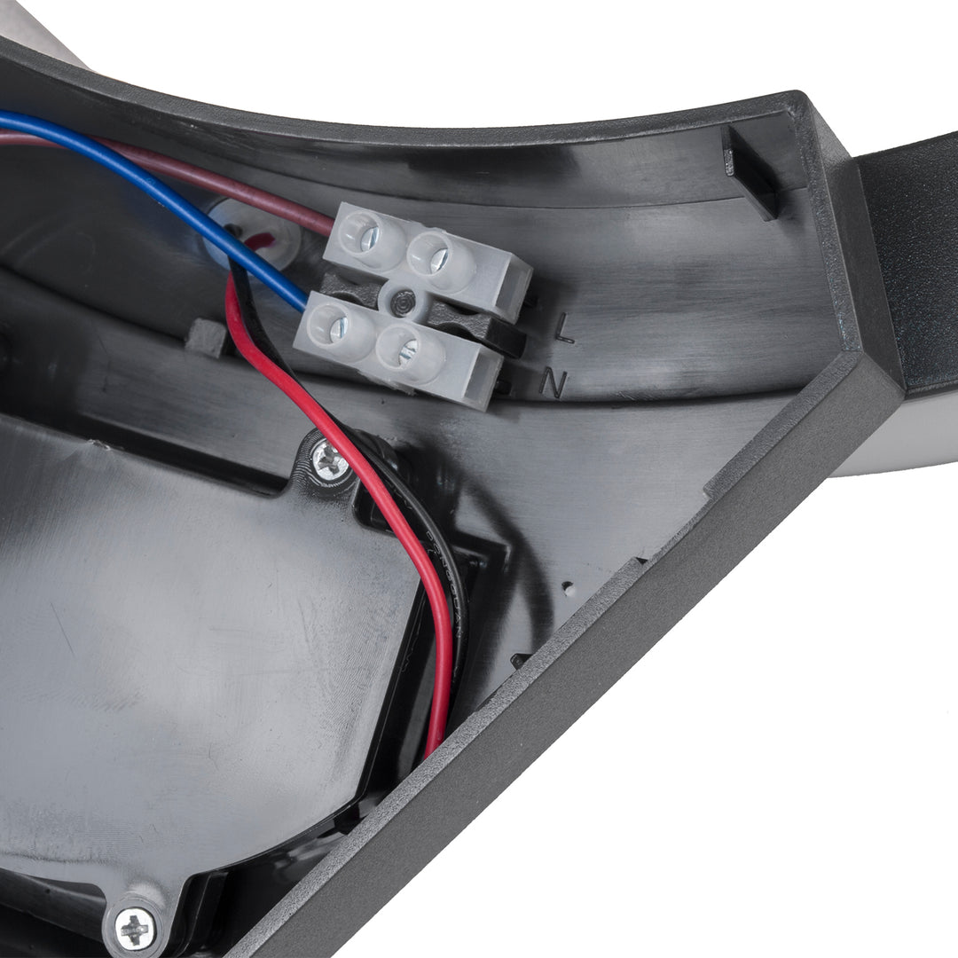 Dekorative LED-Lampe mit Infrarot-Bewegungssensor Wandleuchte Innenlampe Außenbeleuchtung 800lm 10W IP54 Wasserdicht (Grau)