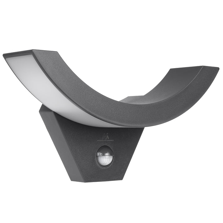 Dekorative LED-Lampe mit Infrarot-Bewegungssensor Wandleuchte Innenlampe Außenbeleuchtung 800lm 10W IP54 Wasserdicht (Grau)