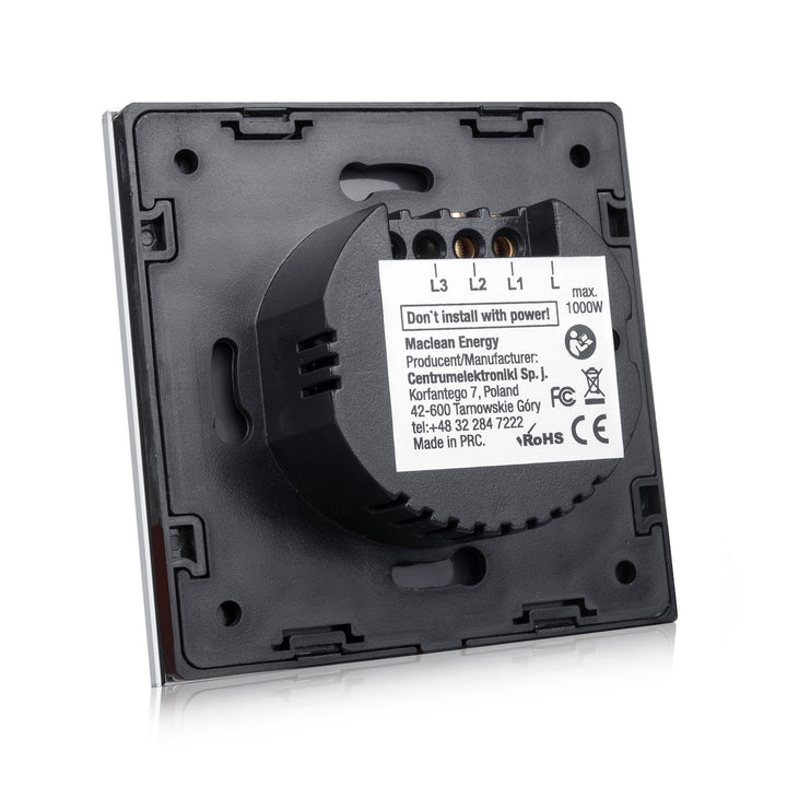 Maclean Energy MCE701B Single Touch Netzschalter Glas Schwarz