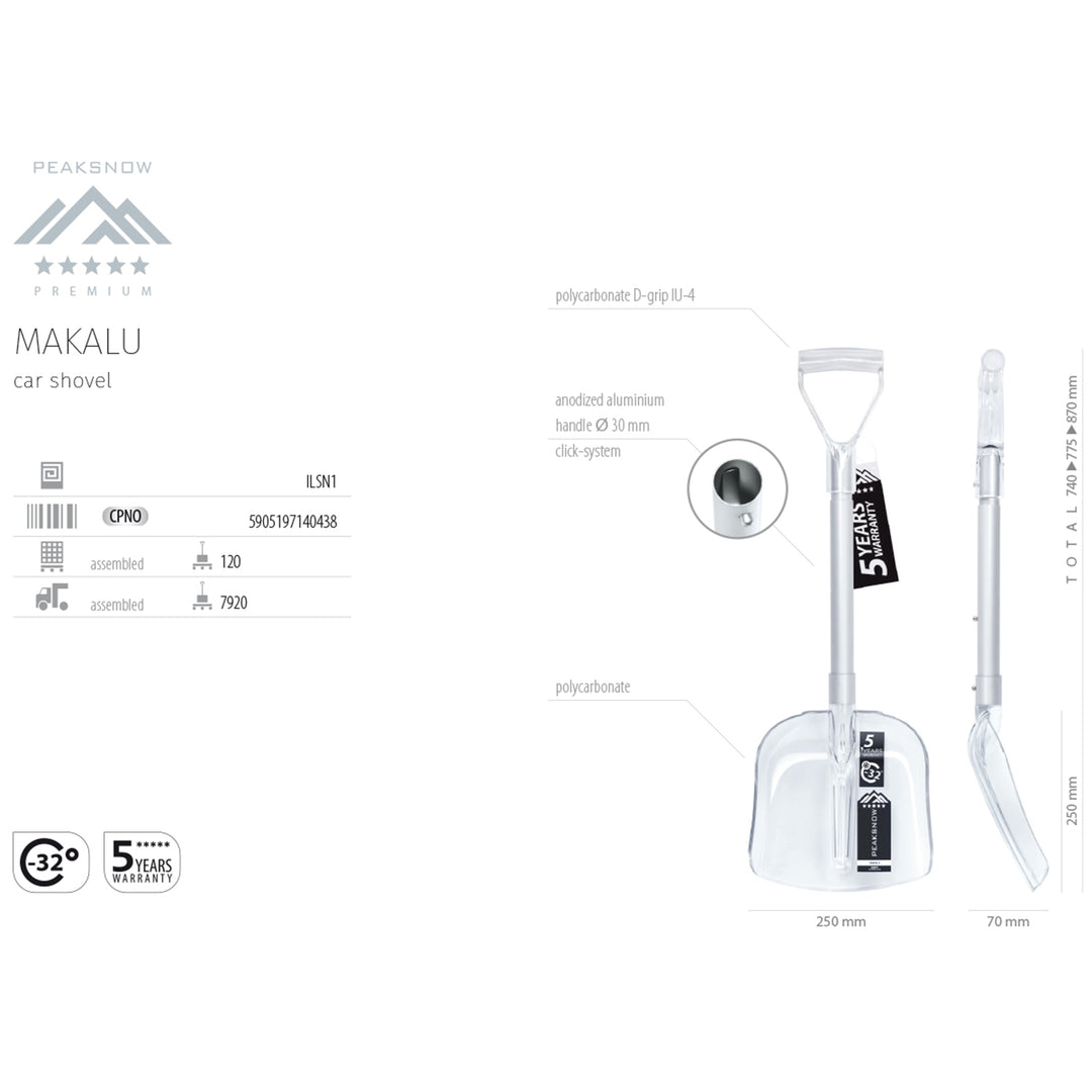 Kfz-Schaufel Peaksnow Makalu Weiß Prosperplast ILSN1-CPNO
