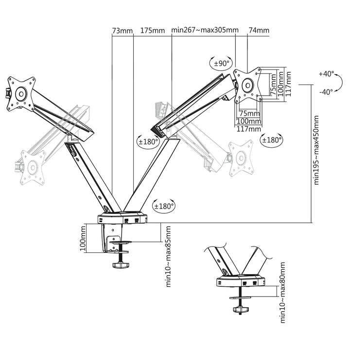 NanoRS RS886 - Full Motion, LED-Beleuchtung und viele PC-Anschlüsse