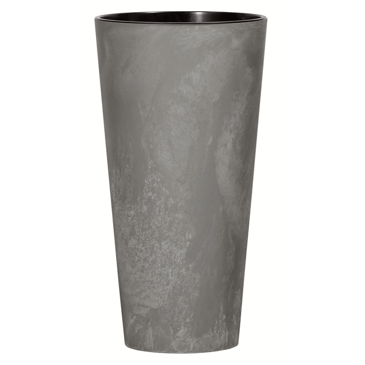 Tubus Slim Effect Blumentopf Pflanzkübel Beton-Design 2in1 inkl. Pflanztopf Rund Kunststoff (300mm, Marengo)