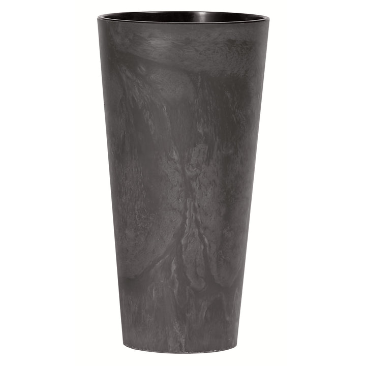 Prosperplast Tubus Slim Effect Blumentopf Pflanzkübel Beton-Design 2in1 inkl. Pflanztopf Rund Kunststoff (300mm, Anthrazit)