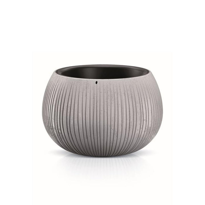 Beton Bowl Blumentopf Pflanzkübel Beton-Design 2 in 1 inkl. Pflanztopf Kunststoff Rund (180mm, Beton)